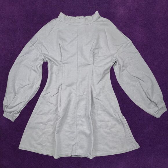 Free People Dress Womens Small Gray Long Sleeve Boho A Line Asymmetrical Grab - Picture 1 of 10